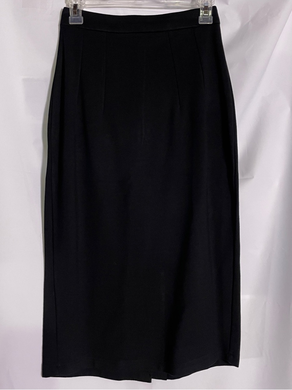 Women's Black Midi Pencil Skirt - Sleek Professional Style, size 6